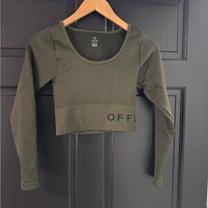 Olive Long Sleeve Crop Top